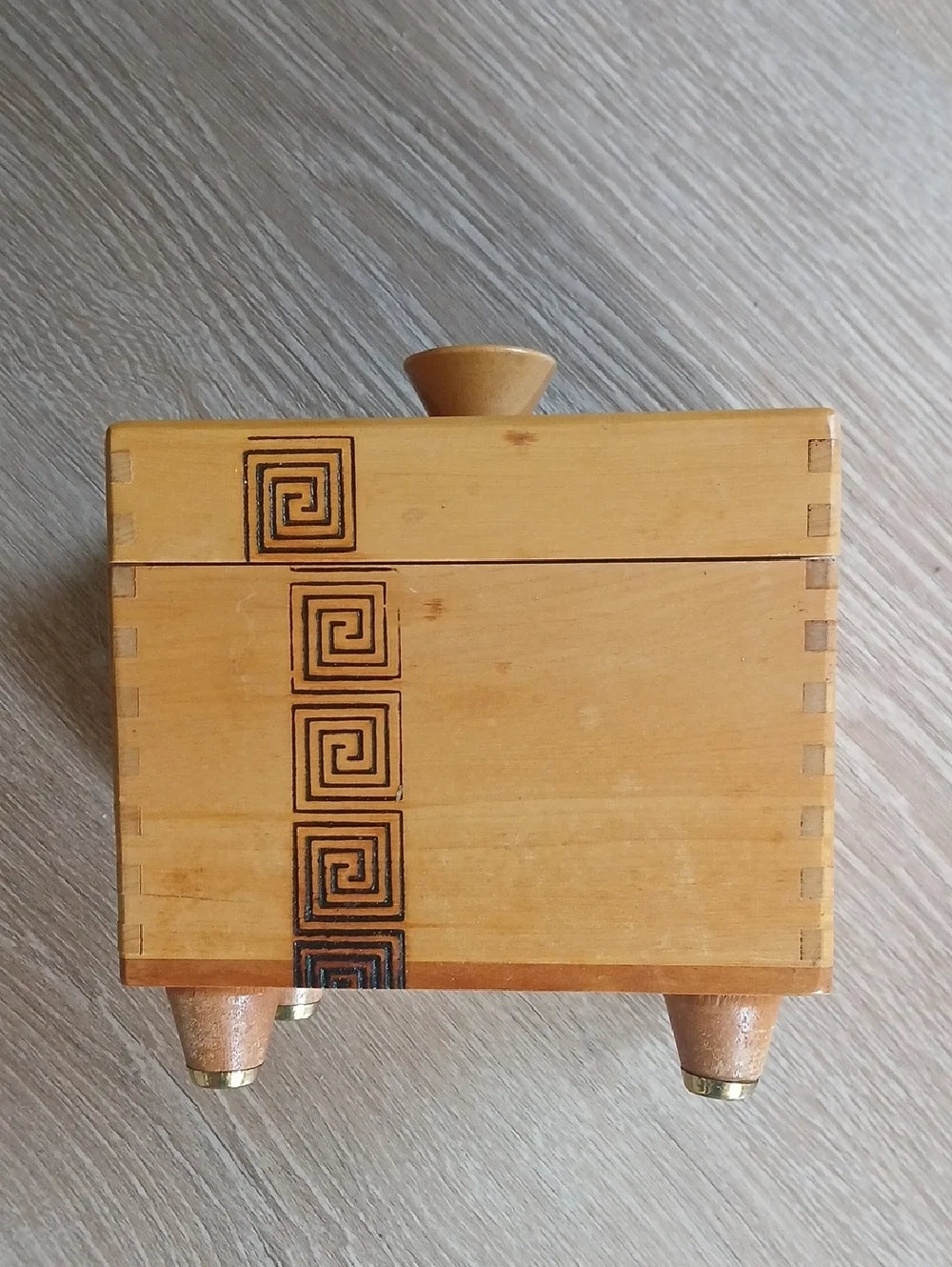 Woodpecker Woodware Japan Wood Jewelry Box with Geometric Inlay Light Honey MCM